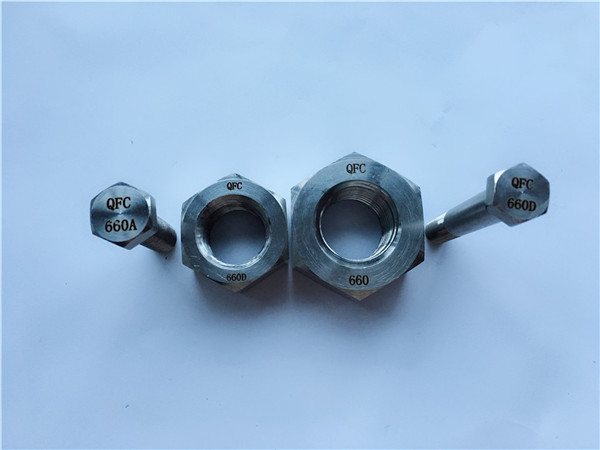 మిశ్రమం 660 హెక్స్ బోల్ట్స్ మరియు గింజలు, ఫాస్టెనర్లు din1.4980